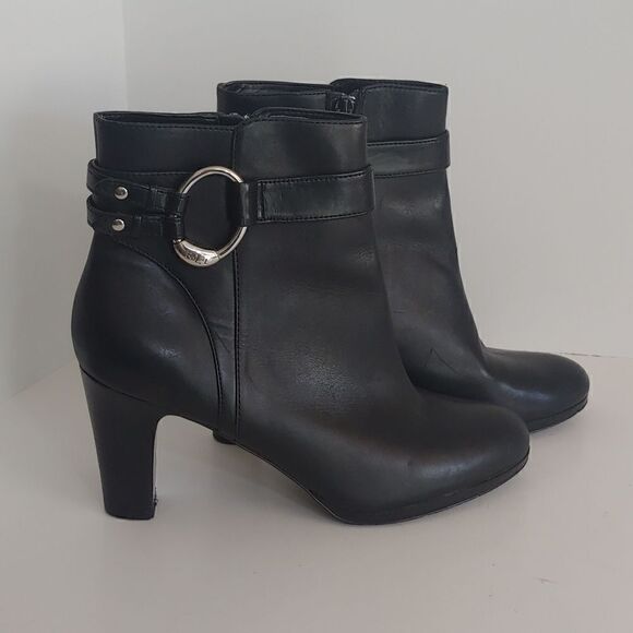 Lauren Ralph Lauren Black Myla Ankle Boots/Booties Women's Size 8B - Picture 1 of 11